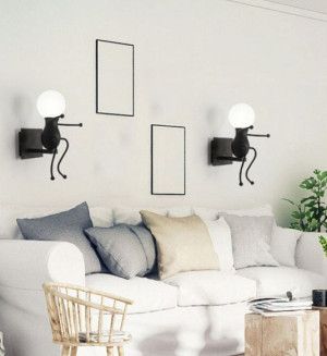 Lampa ścienna/ Kinkiet Loft pojedyńczy – czarna, typ VI