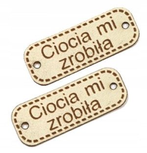 Wszywka metka 30x10 mm ekoskóra Ciocia mi zrobiła