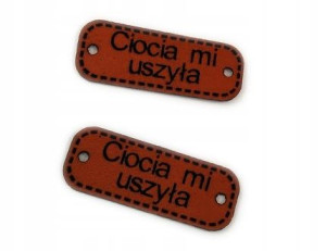 Wszywka metka 30x10 mm ekoskóra Ciocia mi uszyła