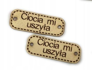 Wszywka metka 30x10 mm ekoskóra Ciocia mi uszyła