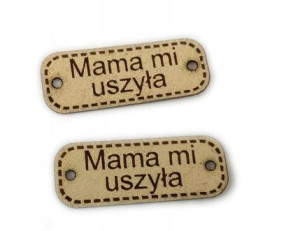 Wszywka metka 30x10 mm ekoskóra Mama mi uszyła