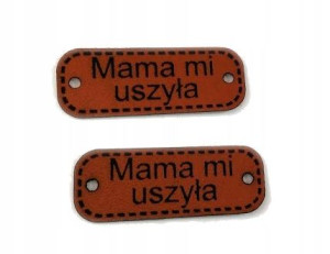 Wszywka metka 30x10 mm ekoskóra Mama mi uszyła