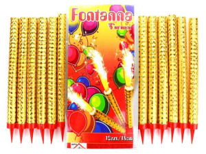 Fontanny Tortowe 18 Cm. - Złote - Sfx0906-12(S) - Surex - 12 Szt.