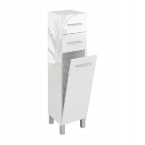 Szafka łazienkowa SN5 40 cm biały połysk z koszem