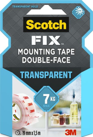 Dwustronna taśma montażowa przezroczysta Scotch-Fix™ 19 mm x 1,5 m