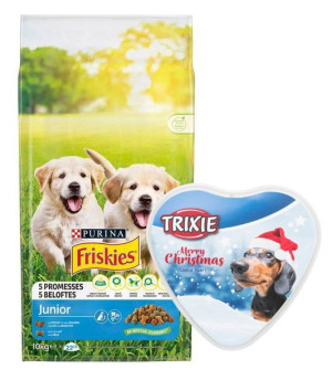 PURINA Friskies Junior 15kg + TRIXIE Xmas Cookie Heart dla psa