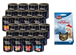 Dolina Noteci Premium dla kota mix smaków 24x400g +  TRIXIE Xmas Kitty Star