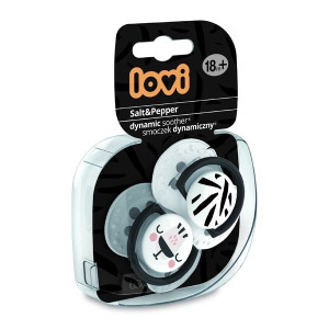 Lovi Salt & Pepper, smoczek uspokajający, dynamiczny, od 18 miesiąca, 2 szt
