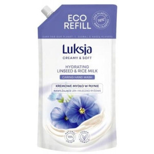 Luksja Creamy & Soft, mydło w płynie len i mleczko ryżowe, zapas, 900 ml