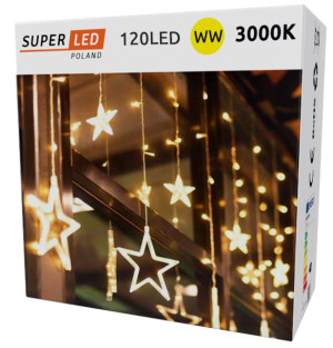 Lampki Girlanda Kurtyna Świetlna LED Gwiazdki
