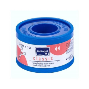 Matopat Classic, przyl. tkaninowy na szpulce z nakładką 2,5 cm x 5 m, 1 szt