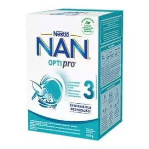 Nestle NAN Optipro 3, mleko modyfikowane Junior dla dzieci po 1 roku 650 g