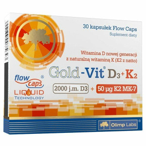 Olimp Gold-Vit D3 + K2, witamina D 2000 j.m. + witamina K 50 µg, 30 kaps.