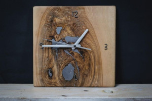Loftowy Zegar drewniany wiszący Masterclass