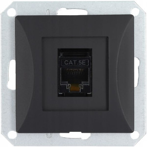 Gniazdo moduł internetowe LAN RJ45 8-PIN OPAL czarny mat