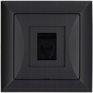 Gniazdo telefoniczne 6-PIN OPAL czarny mat