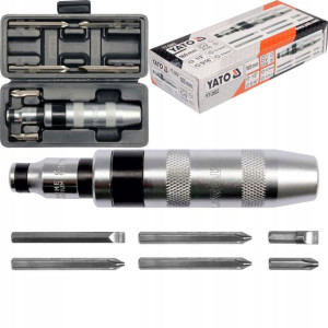 Wkrętak Udarowy + 6 Bitów Yt-2802 Yato Metalowy