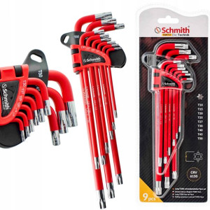 Zestaw Kluczy Długich Torx T10-t50 9 Szt. Schmith