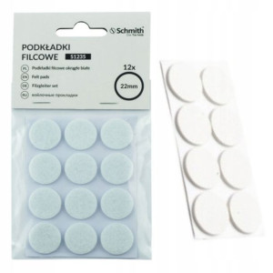 Schmith Podkładki Filcowe Białe 12 Sztuk 22mm