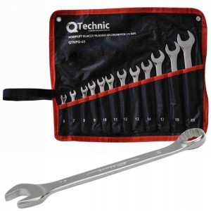 Klucze Płasko-oczkowe 12el 6-22mm Zestaw Qtechnic