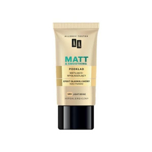 Podkład do twarzy AA Make Up, matująco-wygładzający, 103 LIGHT BEIGE, 30 ml