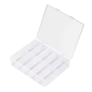 Pudełko ekspozytor kasetka box organizer na ozdoby przezroczysty 10 komór