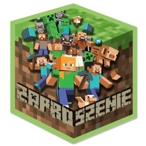 Zaproszenia na Urodziny dla dzieci Minecraft B32