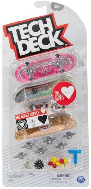Tech Deck zestaw 4 deskorolki fingerboardy The Heart do złożenia + akcesori