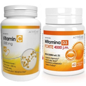 Zestaw witamin Activab, wit. C 1000 + wit. D3 4000, kapsułki, 60+60 szt.