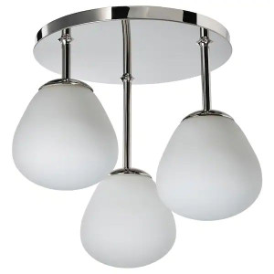 IKEA DEJSA Lampa sufitowa 3 lampy chrom/opalowa biel szkło