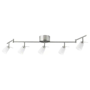 IKEA TIDIG Lampa sufitowa 5 reflektorów niklowano