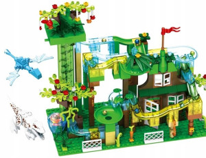 Klocki Dżungla Tor Kulkowy Park Jurajski T-rex Led