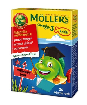 Omega-3 Rybki żelki z kwasami omega-3 i witaminą D3 dla dzieci Malinowe