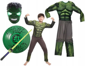 Strój Przebranie Hulk Potwór Mutant Maska 110/116