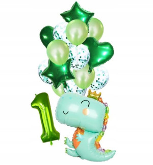 Zestaw Balonów Dinozaur 3d Urodziny Hel 16 Szt