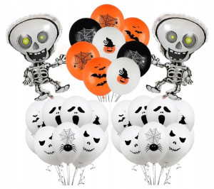 Zestaw Balonów Balon Halloween Szkielet Duch 30szt