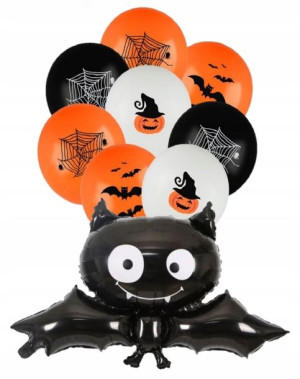 Zestaw Balonów Balon Halloween Nietoperz 9 Szt