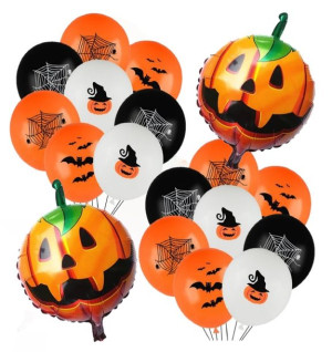 Zestaw Balonów Halloween Dynia Nietoperz Hel 18szt