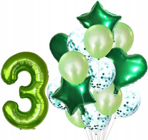 Zestaw Balonów Rocznica 3 Urodziny Hel Party 15szt