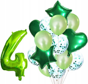 Zestaw Balonów Rocznica 4 Urodziny Hel Party 15szt