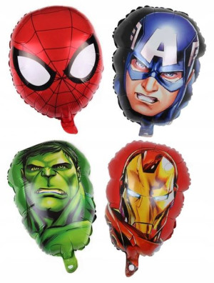 Zestaw Balonów Spiderman Hulk Iron Urodziny 4szt