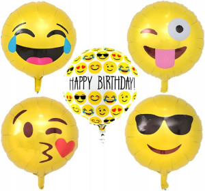 Zestaw Balonów Balon Emotki Emotikony Buźki 5 Szt