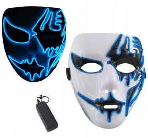 Maska Led Świecąca Joker Cosplay Halloween Party