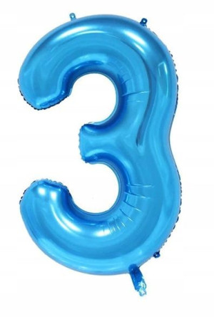 Balon Cyfra Numer 3 Urodziny Rocznica Duża 75 Cm