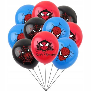 Zestaw Balonów Balon Spider Pająk Urodziny 10 Szt