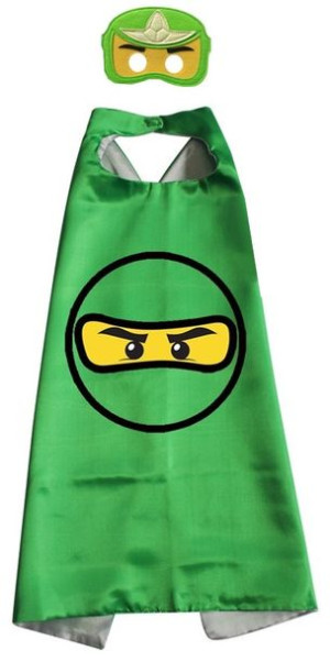 Strój Przebranie Ninjago Zielony Maska Peleryna