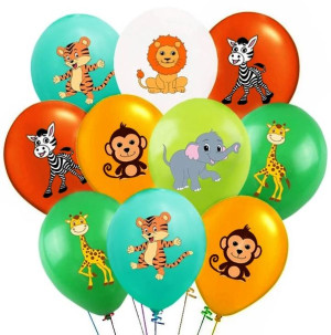 Zestaw 10 Szt Balonów Balon Zwierzęta Urodziny