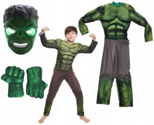 Strój Przebranie Hulk Mutant Maska Rękawice122/128