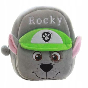 Plecak Pluszowy Dziecięcy Psi Patrol Rocky Szary