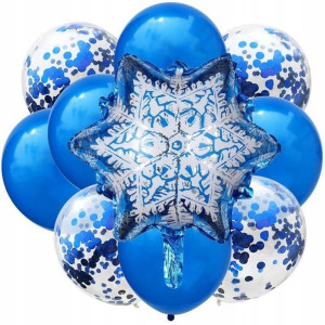 Balony Zestaw 11 Sztuk Urodziny Elsa Kraina Lodu